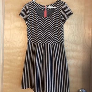 Black and Tan Chevron Dress